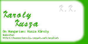 karoly kusza business card