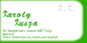 karoly kusza business card